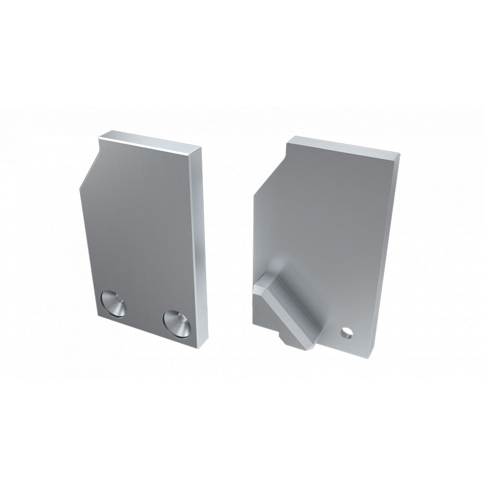 Tapón Final Perfíl Tipo I10 (Cristal 10mm) - Aluminio-Plata- Izquierda