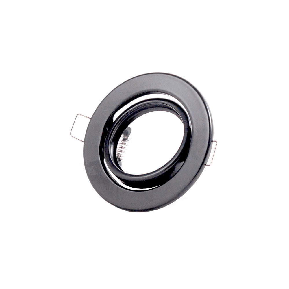 Aro Foco Downlight Circular Basculante "Vepa" Acero 90mm - Negro