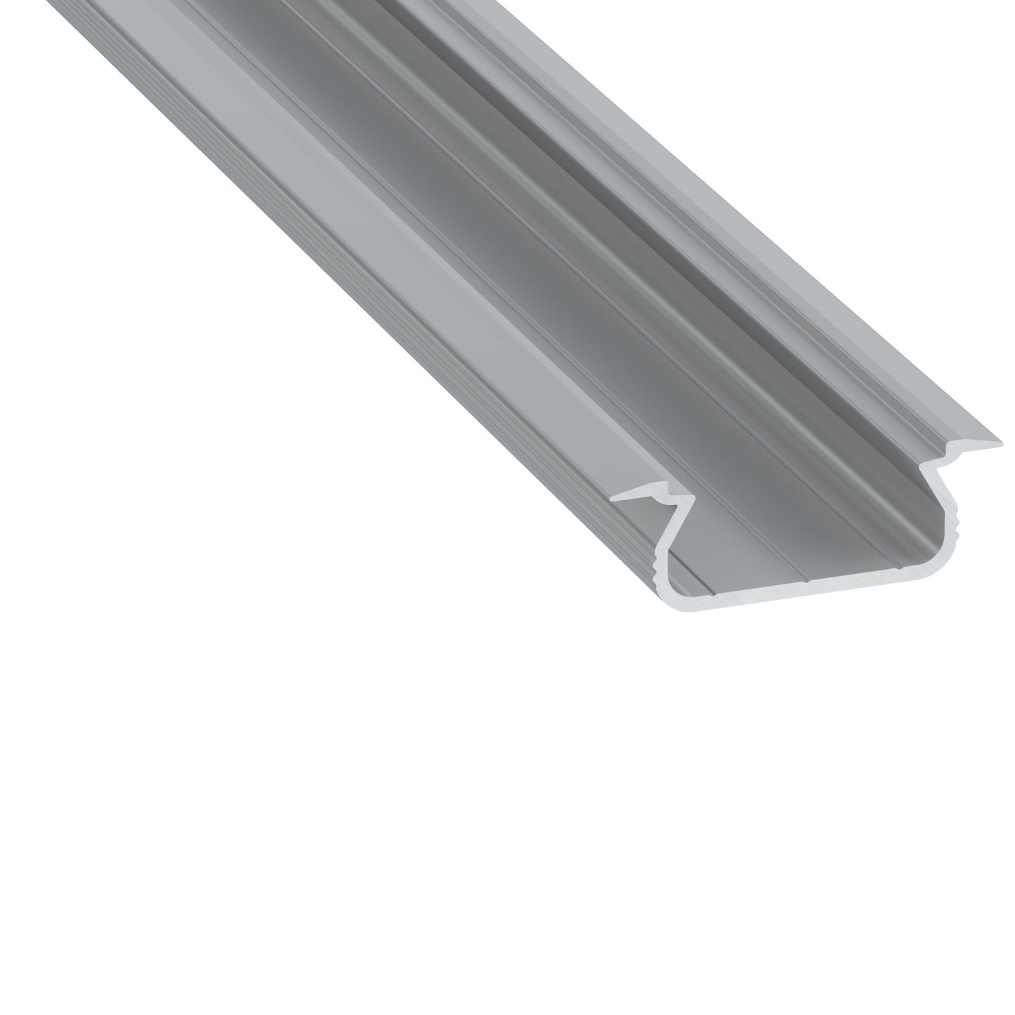 Perfíl Aluminio KIMERA-SELDE Anodizado Plata con Difusor Opal y Tapones 2,02M