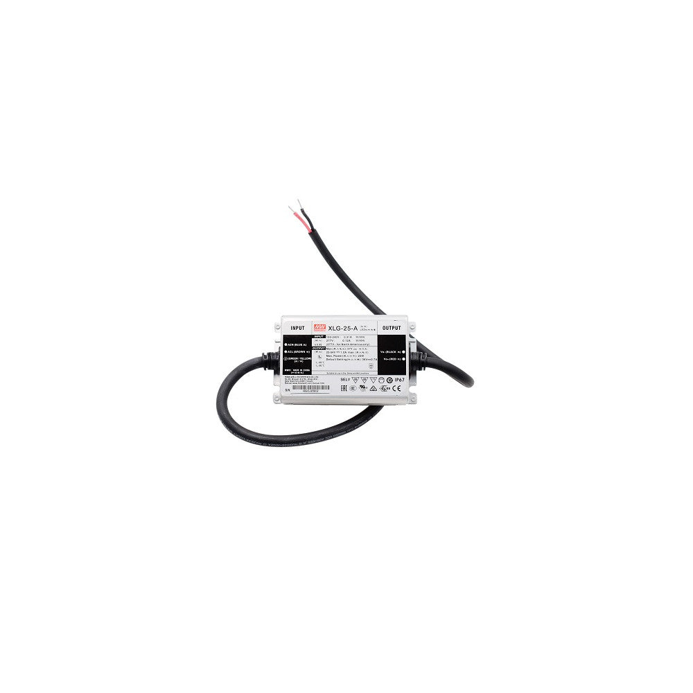 XLG-25-AB IP67 Driver MEANWELL Potencia Constante Entrada: 90-305VAC Salida: 22-54VDC Corriente 250-1050mA 25W PFC Potenciomet