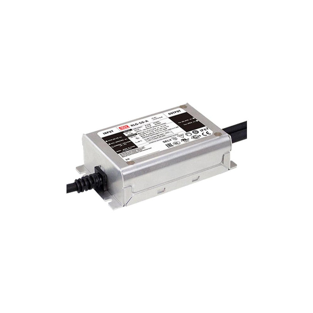 XLG-50-AB IP67 Driver MEANWELL Potencia Constante Entrada: 90-305VAC Salida: 22-54VDC Corriente 530-2100mA 50W PFC Potenciomet