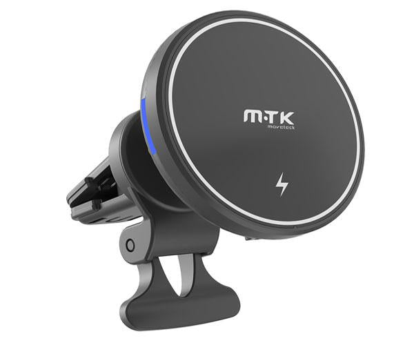 Cargador Inalámbrico QI / 15W / con soporte magnetico para rejilla aire coche / Te5019 / Negro / Mtk
