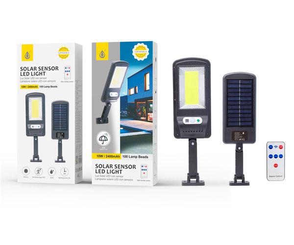 Lampara solar Led 10W NR9364 / 100 luces para exterior / 3-5m / 120º / Negro / Incluye Mando / 2903642 / One+