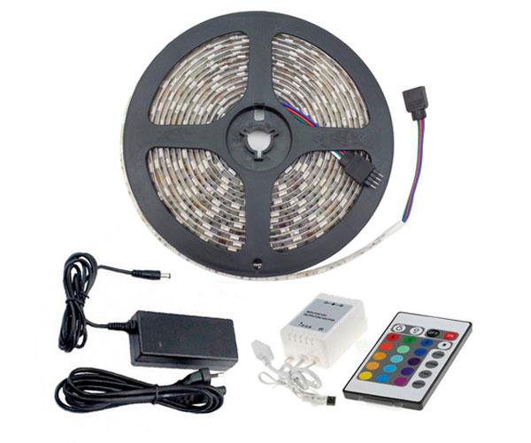 Tira de Luces LED / 5 Metros / RGB / Control remoto / 5050 (Posibilidad de poner cada led de un color diferente) 50592