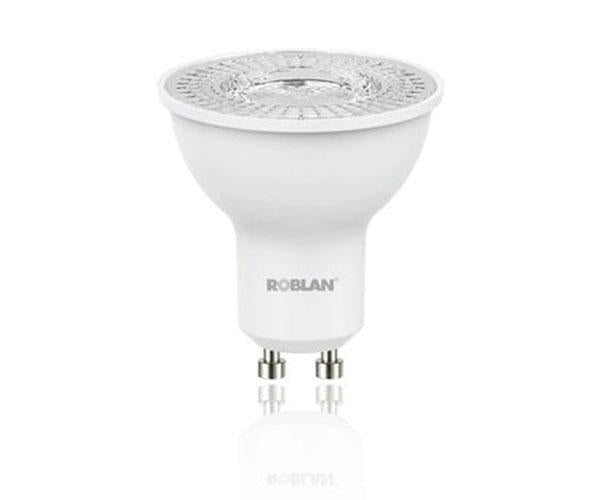 Bombilla LED dicroica Roblan gu10 / 4.5w / luz calida / 3000k / 380lm / 220-250v