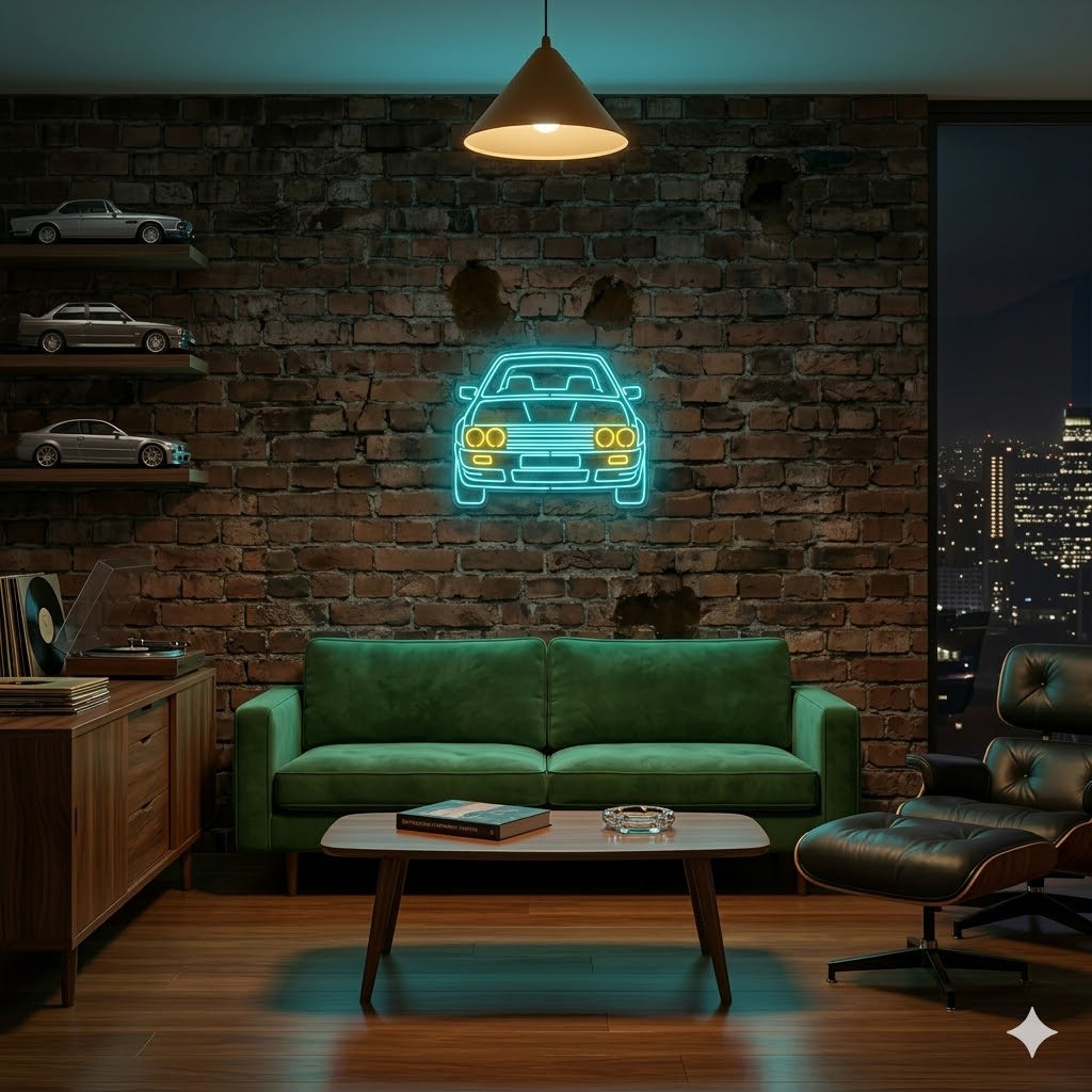 Letrero Luminoso de Neón LED, Diseño inspirado en coches clasicos