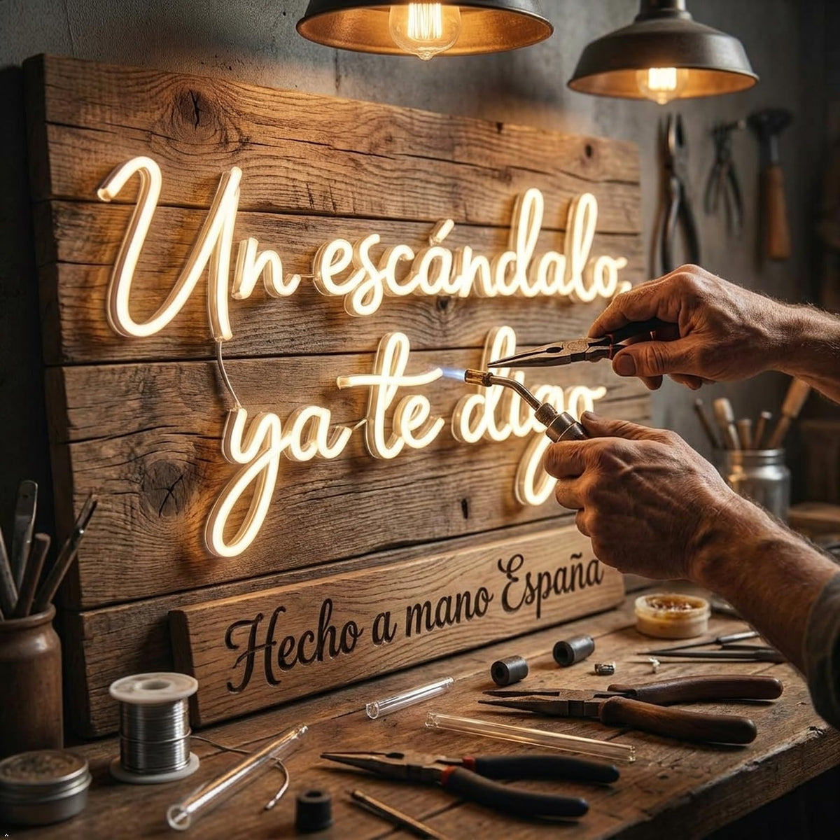 SOLOLED Letrero led neón flex BODA carte metacrilato transparente un escandalo ya te digo medida 60 cm x 35 cm alimentación 12v