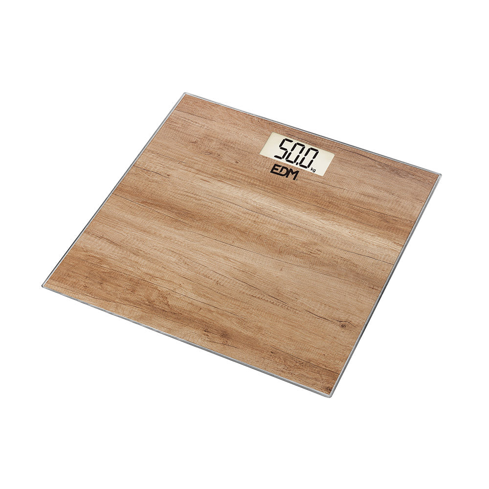BASCULA DE BAÑO DIGITAL EFECTO MADERA, MÁXIMO 180 kg