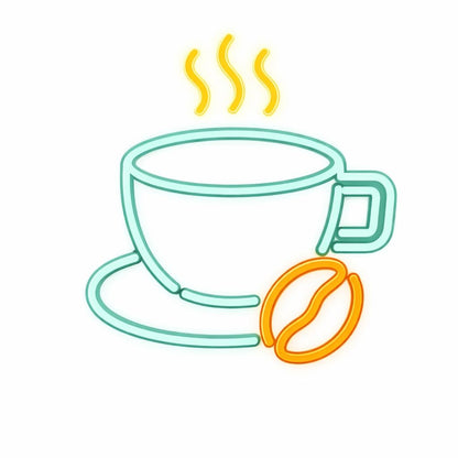 SoloLED Letrero Neón LED Taza de Café Cafetería 40 cm aproximadamente y alimentación 12V