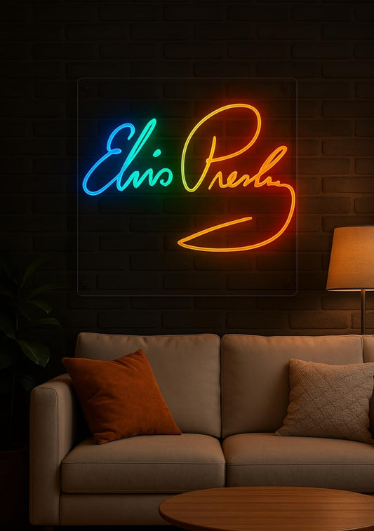 Letrero LED de Neón Decorativo, Elvis rock Multicolor, Diseño Artístico