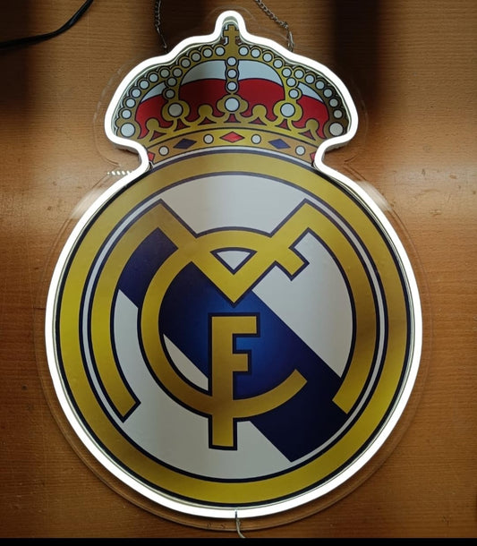 Rotulo de neón led personalizado, Escudo con metacrilato transparente - Marca sololed - Envío rápido desde España,actualmente sin stock,solo bajo pedido medidas 40x35 cm