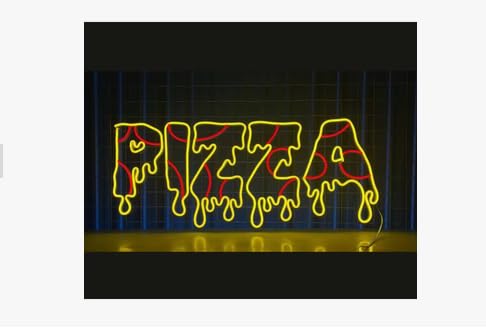 soloLED Letrero CARTEL pizza LED NEON Escaparate, Decoración de Pared en Metacrilato, Luz Brillante, aproximadamente 60cm aproximadamente alimentación 12v