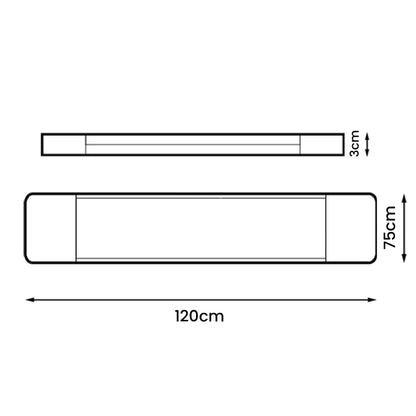 M Ledme - Pantalla LED luminaria Lineal Fast Con Led Integrado 40W, 4000 lúmenes, 1200 mm, Cable De Conexión Incluido, Aluminio/ABS, ideal para interiores.