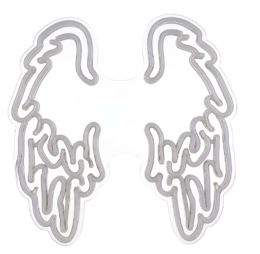 Letrero de alas de ángel de neón para decoración de fiesta de boda, arte de pared de sala de belleza, luz de neón para decoración de bar, club y cafetería, 2 pizas de 50x25cm 12v