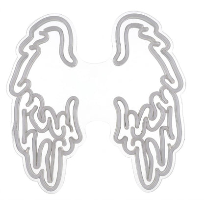 Letrero de alas de ángel de neón para decoración de fiesta de boda, arte de pared de sala de belleza, luz de neón para decoración de bar, club y cafetería, 2 pizas de 50x25cm 12v