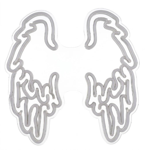 Letrero de alas de ángel de neón para decoración de fiesta de boda, arte de pared de sala de belleza, luz de neón para decoración de bar, club y cafetería, 2 pizas de 50x25cm 12v