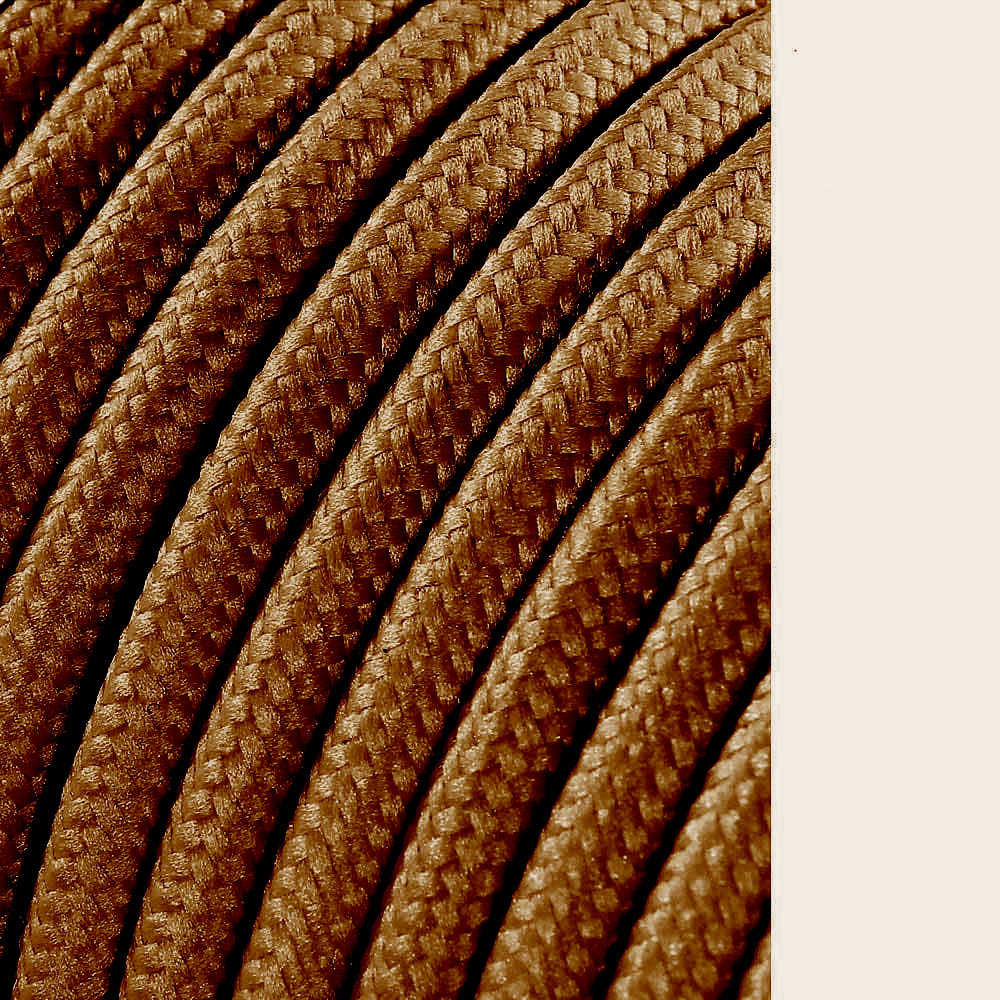 CARRETE CABLE CORDÓN TUBULAR H03VV-F 2 x 0,75 mm² MARRÓN BRILLANTE, 25 m