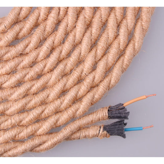 CABLE DE CUERDA DE YUTE TRENZADO 2 x 0,75mm 20m EURO/m
