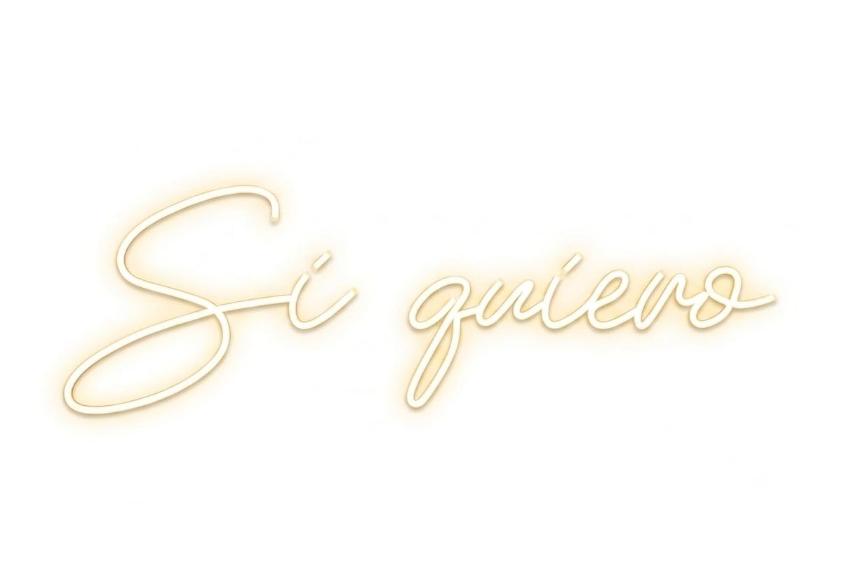 SOLOLED Letrero Luminoso LED Neón "Si Quiero" – Blanco Cálido, 70 x 30 cm, Base de Metacrilato, Regulable con Mando a Distancia, Ideal para Bodas y Eventos, Incluye Kit de Instalación