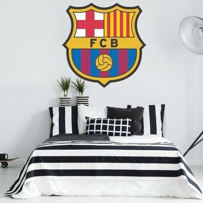 SOLOLED Regalos Barcelona Luminoso LED, Decoración de Pared, Iluminación Roja LIGA DE FUTBOL ESCUDO MEON LED,METACRILATO Y VINILO.MEDIDAS 35X30 CM