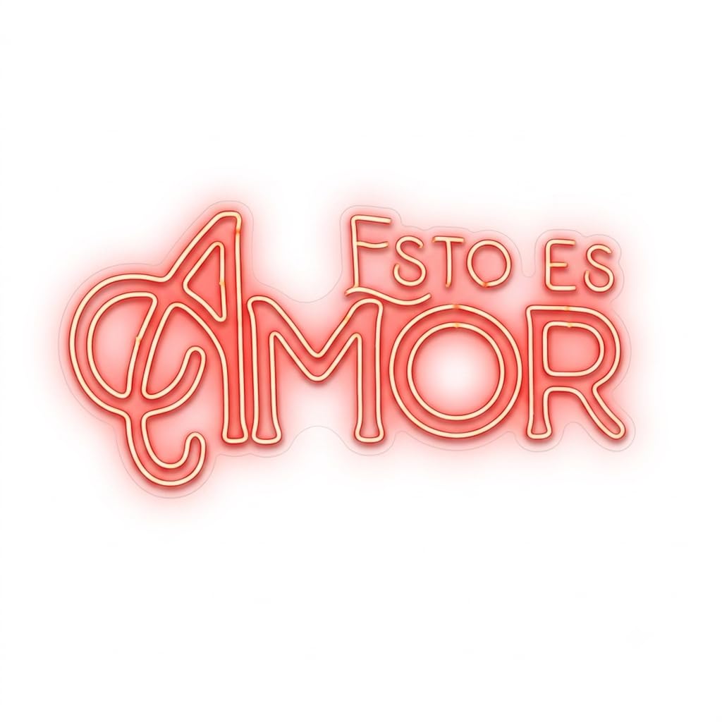 soloLED Letrero CARTEL ESTO ES AMOR boda LED NEON Escaparate, Decoración de Pared en Metacrilato, Luz Brillante, aproximadamente 70cm aproximadamente alimentación 12v