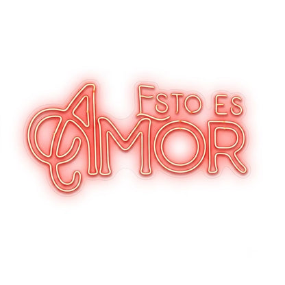 soloLED Letrero CARTEL ESTO ES AMOR boda LED NEON Escaparate, Decoración de Pared en Metacrilato, Luz Brillante, aproximadamente 70cm aproximadamente alimentación 12v