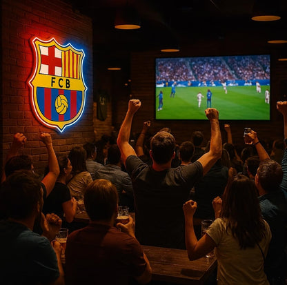 Equipo de fútbol personalizado Led luz de neón Barcelona neón signo logotipo personalizado regalo hecho a mano pared arte neón dormitorio Bar Pub,vinilo,metacrilato y neon led MEDIDAS 35X30CM