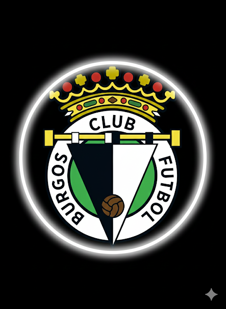 Escudo de futbol liga 2º division del Club BURGOS, Diseño con medidas metacrilato 40x35cm aproximadamente dependiendo el diseño del escudo con neon led,metacrilato y vinilo color.Alimentacion 12v,cable 2m y cadena para colgar en pared incluido.