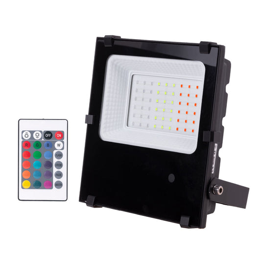 Foco Proyector LED 30W  IP65 Mando a Distancia RGB 40.000H [1916-NS-HVFL30W-F-RGB]