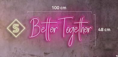 Letrero LED Neón 'Better Together', Luz Decorativa para Pared, Iluminación Ambiental, Color Amarillo