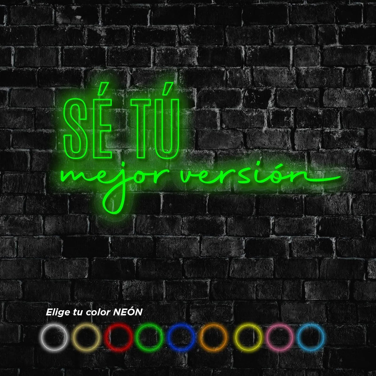 Letrero SE TU MEJOR VERSION Cartel Luminoso LED, Metacrilato, 95X45cm