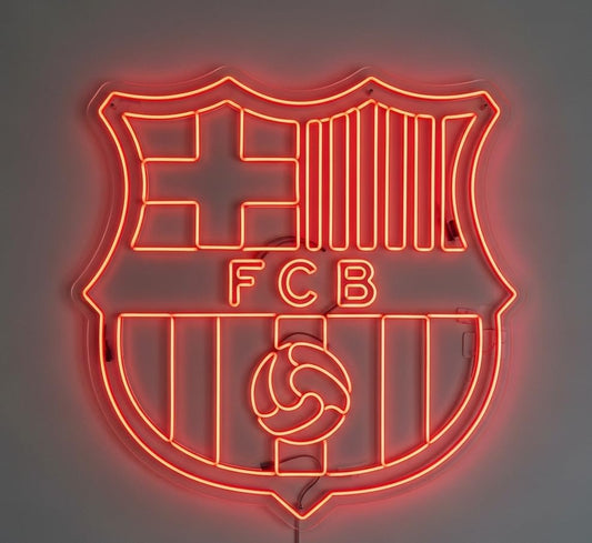 SOLOLED Lámpara de Neón LED regalo escudo de fútbol Luz Roja, Decoración de Pared