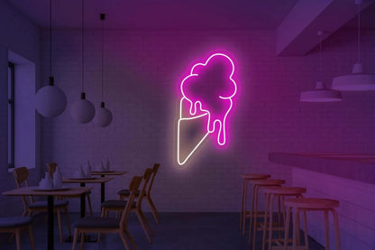 Letrero de neón de helado