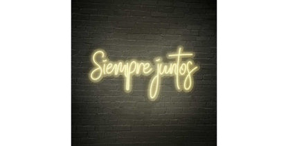 Letrero de Neón 'Siempre Juntos', Decoración Luminosa, 61 x 32 cm, Tamaño S