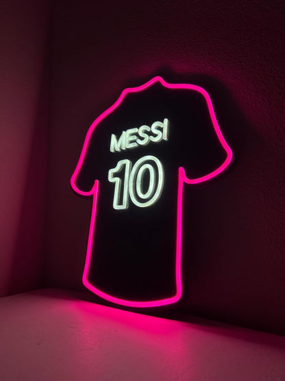 SoloLED Letrero de Neón messi LED Deportivo, Iluminación Decorativa, Metacrilato para Salas de Juegos y Dormitorios