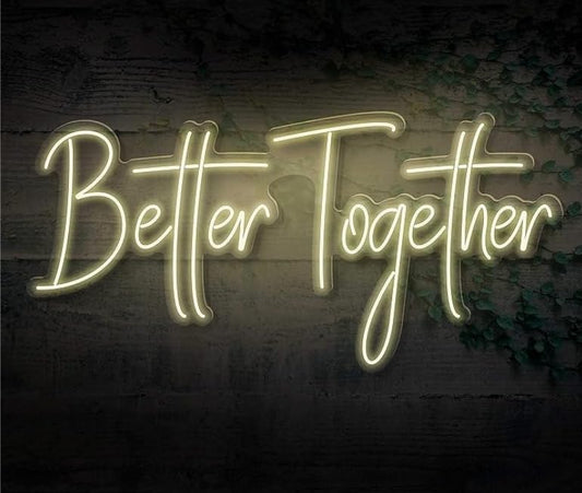 Letrero LED Neón 'Better Together', Luz Decorativa para Pared, Iluminación Ambiental, Color Amarillo