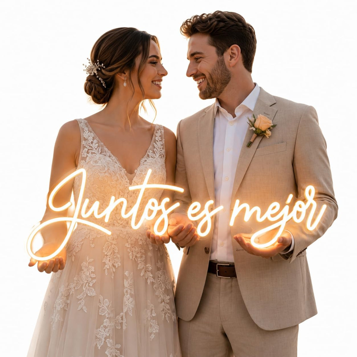 soloLED Letrero CARTEL NEON LED juntos es mejor boda LED Escaparate, Decoración de Pared en Metacrilato, Luz Brillante, aproximadamente 70cm aproximadamente alimentación 12v