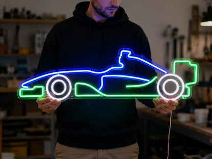soloLED Letrero Coche deportivo carrera Cartel Luminoso LED Escaparate, Decoración de Pared en Metacrilato, Luz Brillante, aproximadamente 51x21cm alimentación 12v