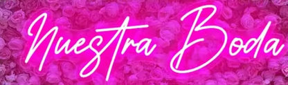 Letrero LED Neón Personalizado 'Nuestra Boda', Iluminación Decorativa para Boda.