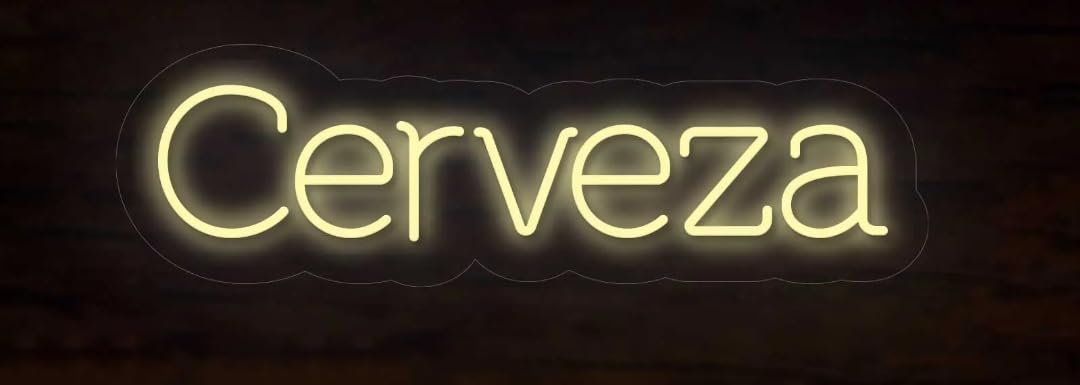 Letrero Neón LED 'Cerveza' Amarillo para Pared | soloNEON
