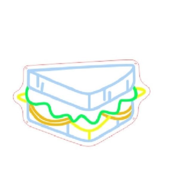 Lámpara de Neón LED Decorativa, Diseño de Sándwich, Luz Multicolor, Montaje en Pared, Material Acrílico medidas 40x25 cm alimentacion 12v