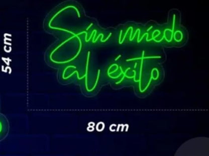 Letrero de Neón sin miedo al éxito Cartel Luminoso Decorativo APROXIMADAMENTE 80CM ALIMENTADOR 12 V