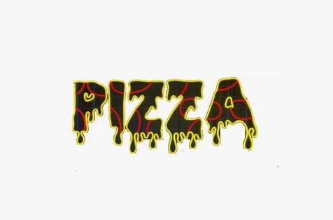 soloLED Letrero CARTEL pizza LED NEON Escaparate, Decoración de Pared en Metacrilato, Luz Brillante, aproximadamente 60cm aproximadamente alimentación 12v