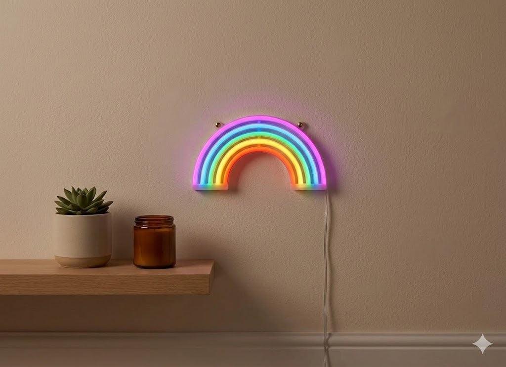 Letrero Neón LED Arcoíris Multicolor – Decoración Colorida 12V