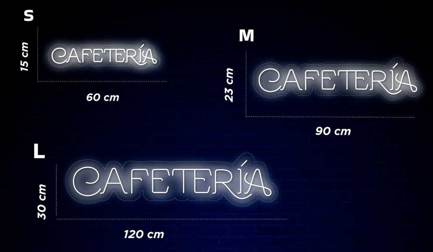 Letrero Neón LED 'Cafetería' 63x15 cm Metacrilato 5mm | soloNEON