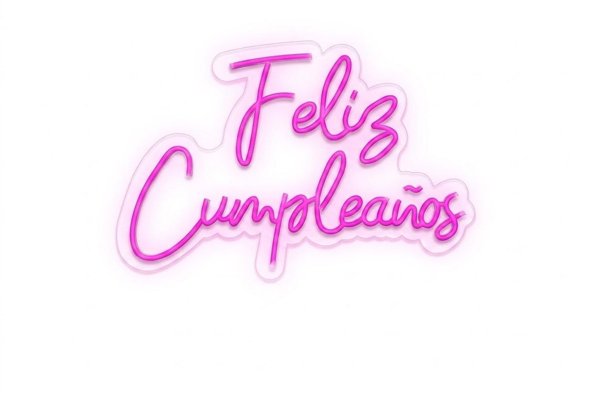 Letrero de Neón Feliz cumpleaños Cartel Luminoso Decorativo APROXIMADAMENTE 70CM ALIMENTADOR 12 V