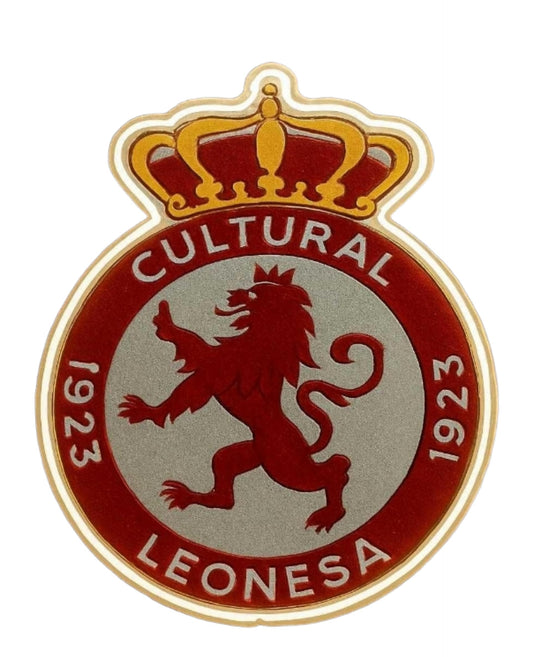 SOLOLED Cultural Leonesa Escudo Insignia Deportiva con Corona, Rojo y Dorado, Est. 1923 MEDIDAS 40 X30