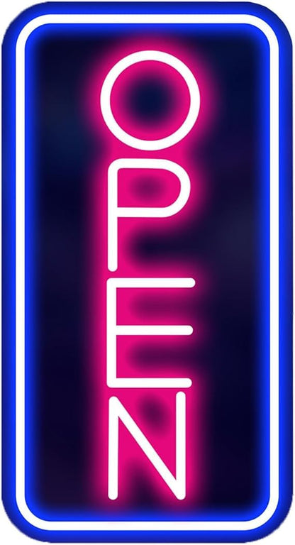 Letrero de neón abierto ajustable brillo LED neón signo abierto lámpara de neón cartel decoración para tienda de pasteles de bar 22 cm x 42 cm alimentacion 12v