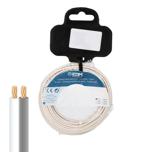 CARRETE CABLE PARALELO 2x1,50 mm² BLANCO/GRIS "AUDIO" 05 m