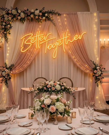 SOLOLED Letrero Neón LED 'Better Together' 75cm Cartel Luminoso Decorativo para Boda, Aniversario, Dormitorio, San Valentín, Regalo de Pareja, 12V Bajo Consumo